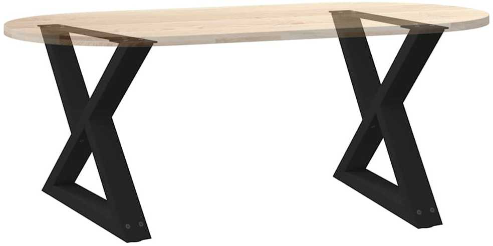 Kavos staliuko kojelės, 2 vnt., juodos, 50x(42-43,3) cm, plienas