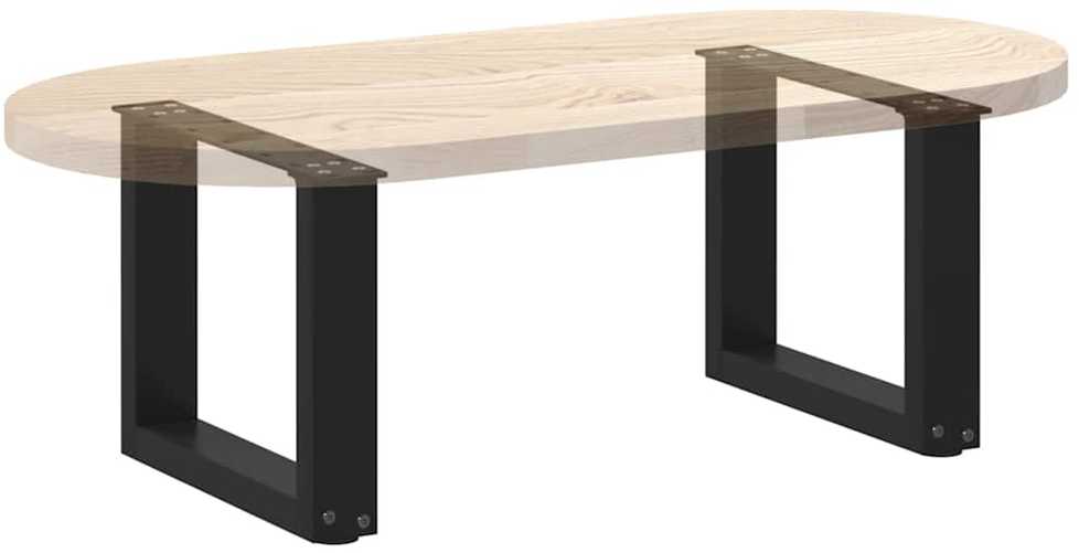 Kavos staliuko kojelės, 2 vnt., juodos, 30x(30-31) cm, plienas, U formos
