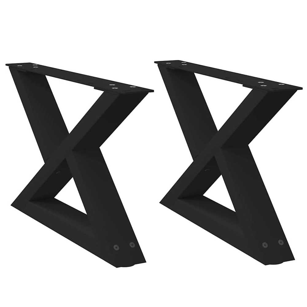 Kavos staliuko kojelės, 2 vnt., juodos, 60x(30-31,3) cm, plienas