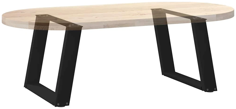 Kavos staliuko kojelės, U formos, 2 vnt., juoda, 70x(42-43) cm