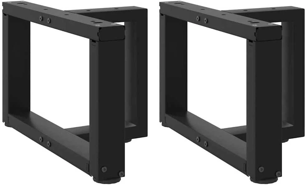 Kavos staliuko kojelės, 2 vnt., juodos, 40x25x(30-31) cm, plienas, T formos