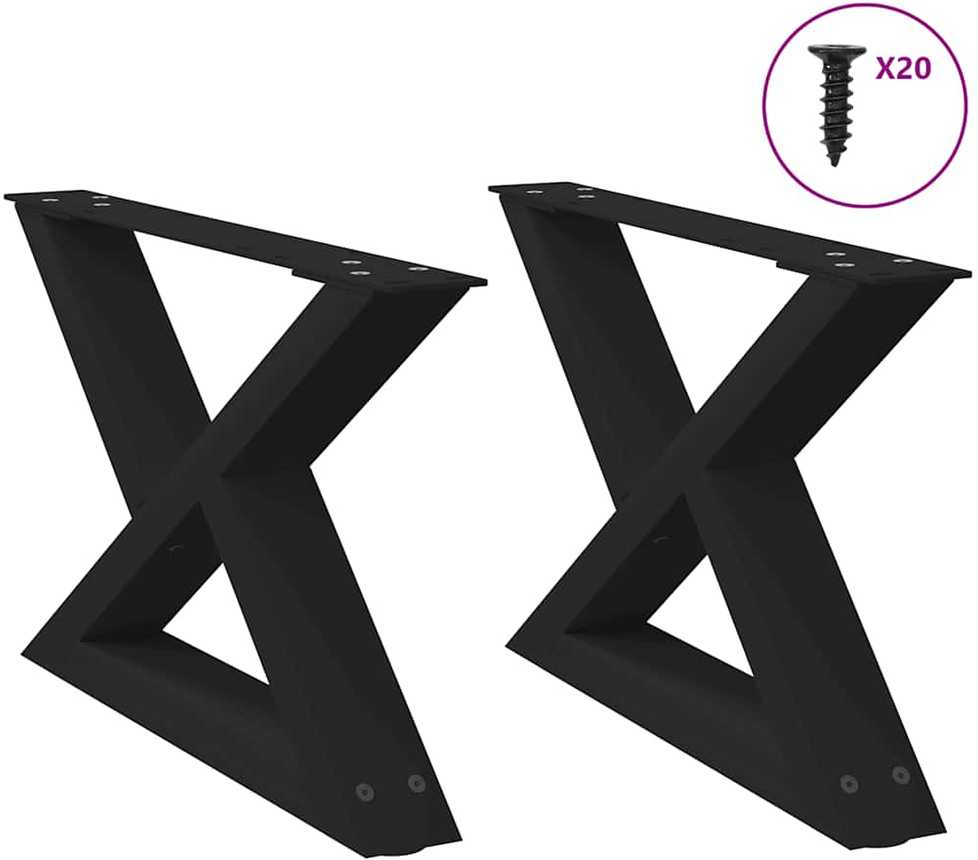 Kavos staliuko kojelės, 2 vnt., juodos, 60x(30-31,3) cm, plienas