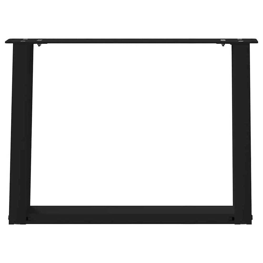 Kavos staliuko kojelės, U formos, 2 vnt., juoda, 60x(42-43) cm