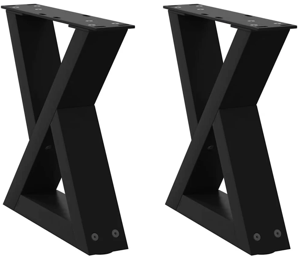Kavos staliuko kojelės, 2 vnt., juodos, 40x(30-31,3) cm, plienas