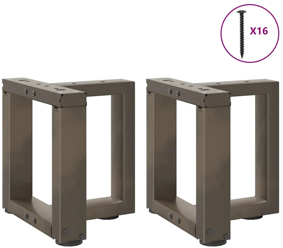 Kavos staliuko kojelės, 2 vnt., juodos, 30x25x(30-31) cm, plienas