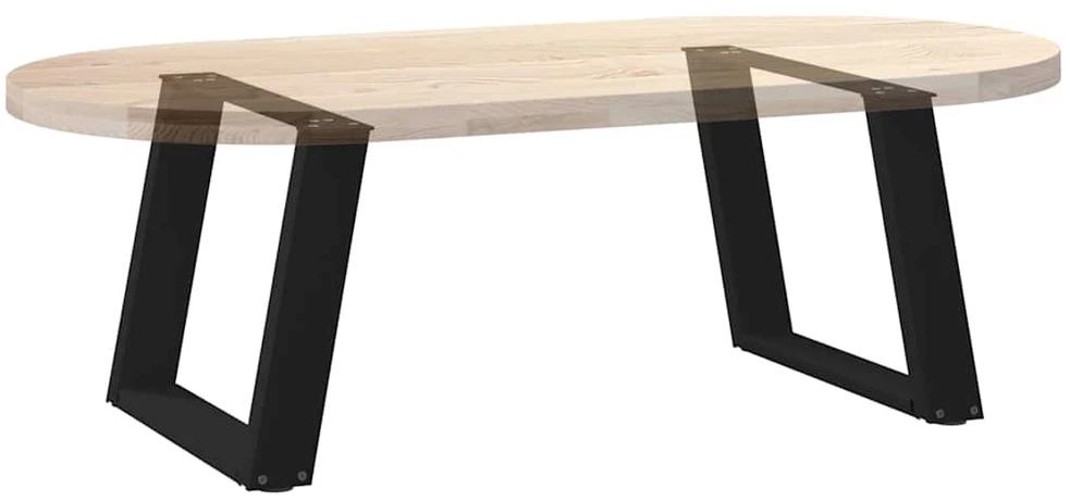 Kavos staliuko kojelės, U formos, 2 vnt., juoda, 50x(42-43) cm