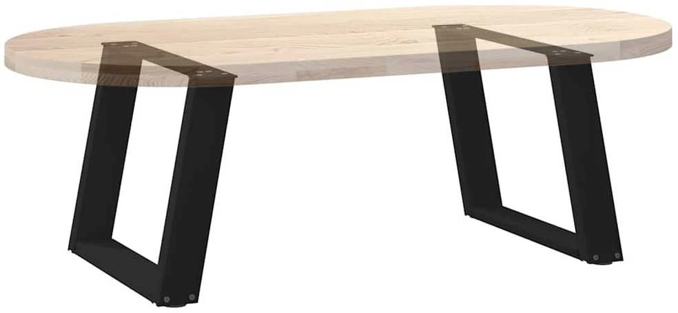 Kavos staliuko kojelės, U formos, 2 vnt., juoda, 60x(42-43) cm