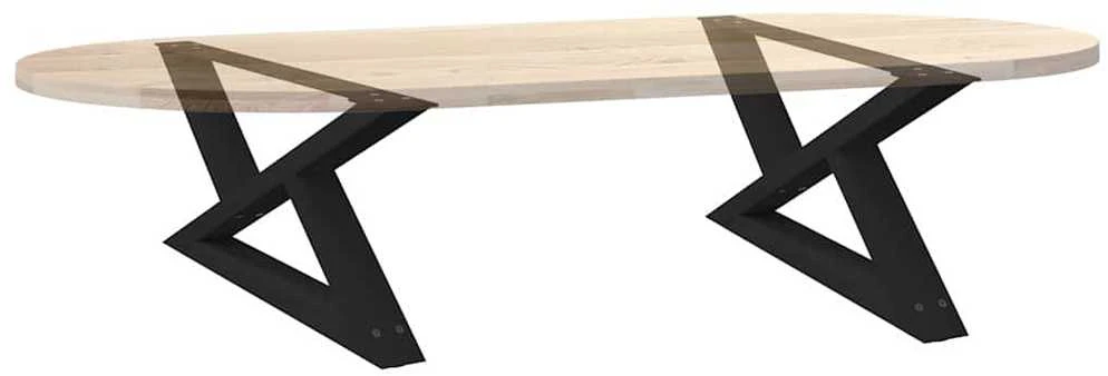 Kavos staliuko kojelės, 2 vnt., juodos, 70x(30-31,3) cm, plienas