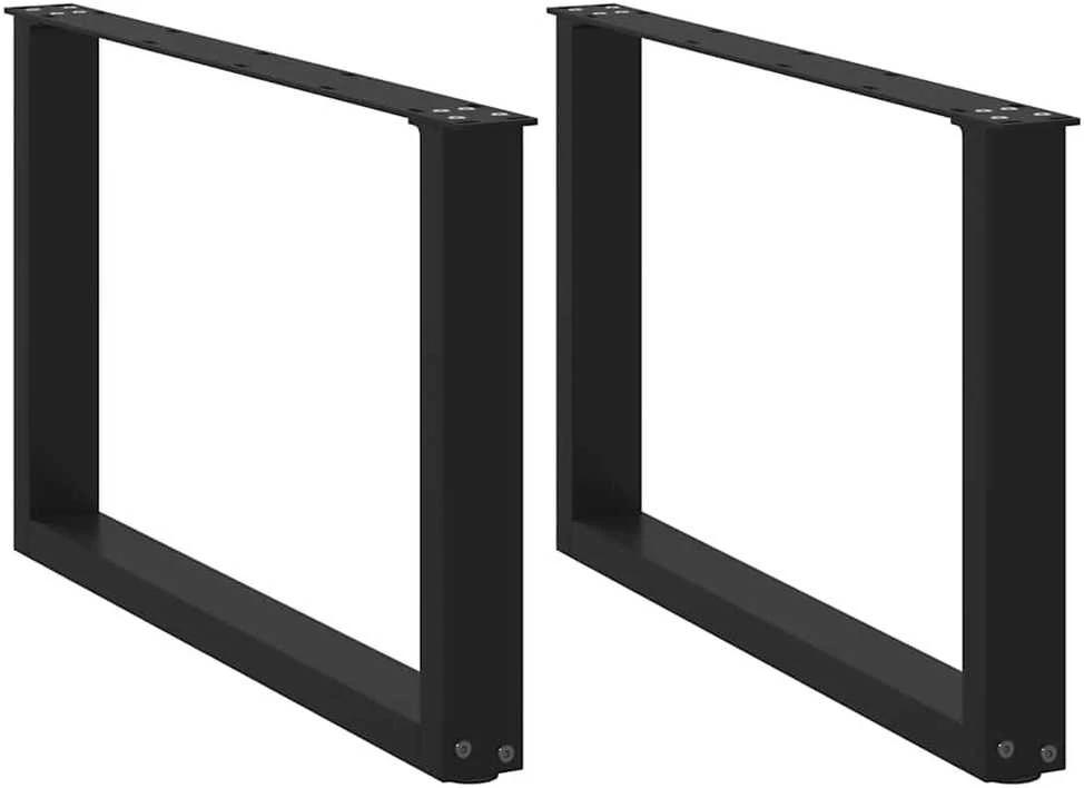 Kavos staliuko kojelės, 2 vnt., juodos, 70x(42-43) cm, plienas, U formos