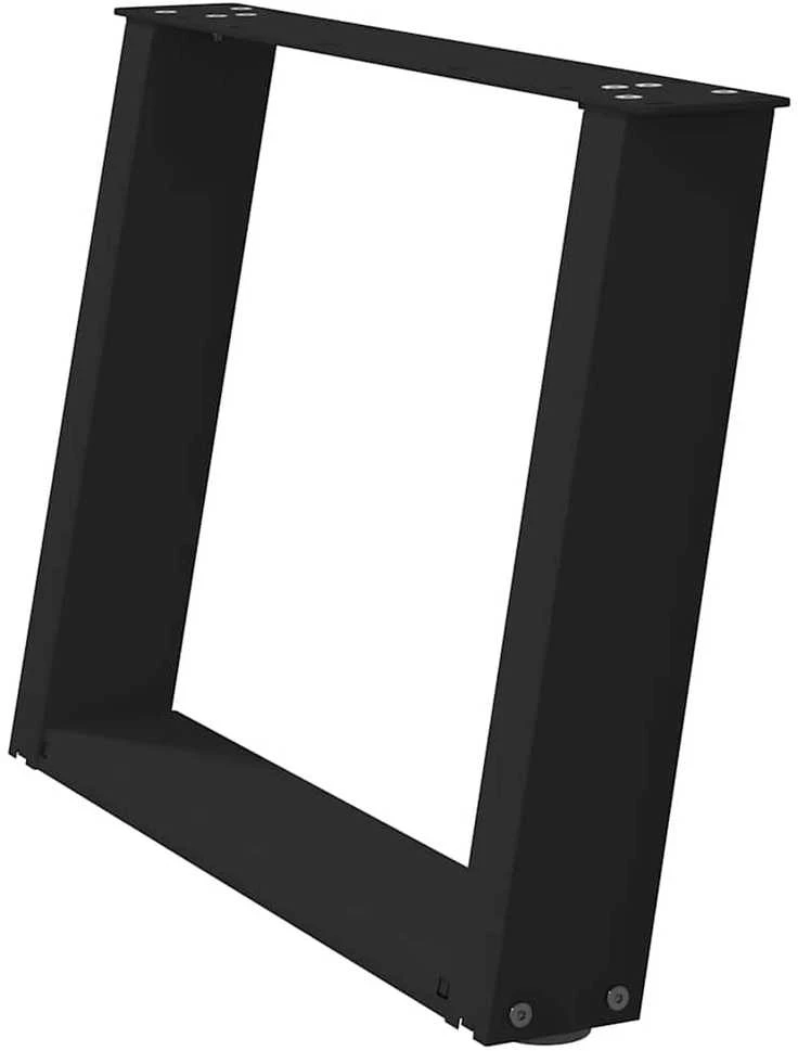 Kavos staliuko kojelės, U formos, 2 vnt., juoda, 60x(42-43) cm