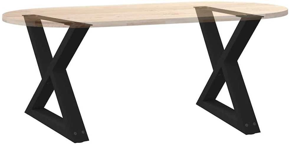 Kavos staliuko kojelės, 2 vnt., juodos, 60x(42-43,3) cm, plienas