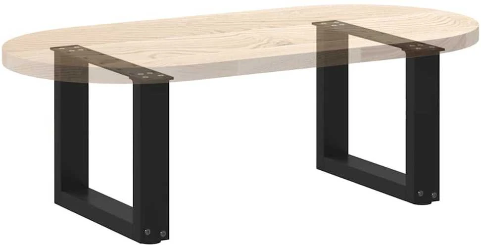 Kavos staliuko kojelės, U formos, 2 vnt., juoda, 40x(30-31)cm