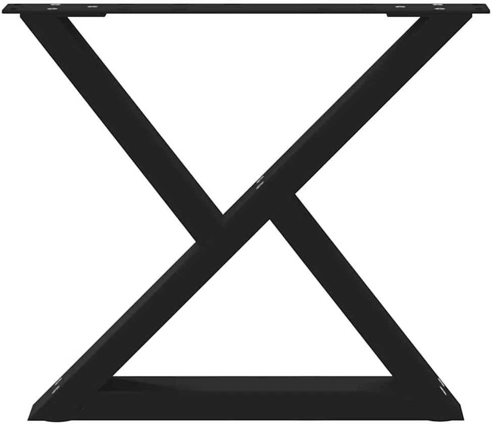 Kavos staliuko kojelės, 2 vnt., juodos, 60x(42-43,3) cm, plienas