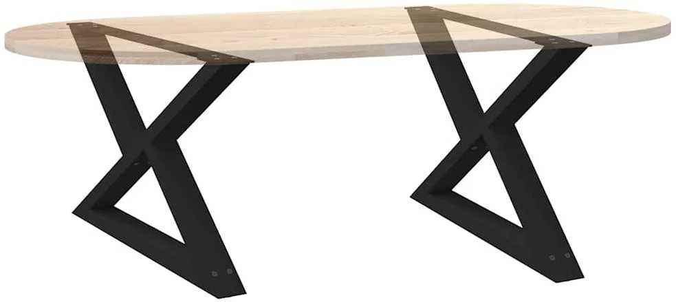 Kavos staliuko kojelės, 2 vnt., juodos, 70x(42-43,3) cm, plienas