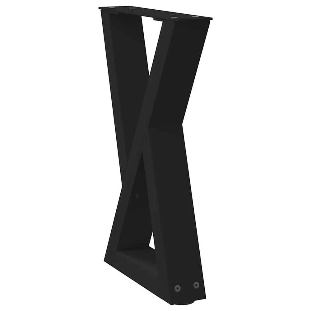 Kavos staliuko kojelės, 2 vnt., juodos, 38x(42-43,3) cm, plienas