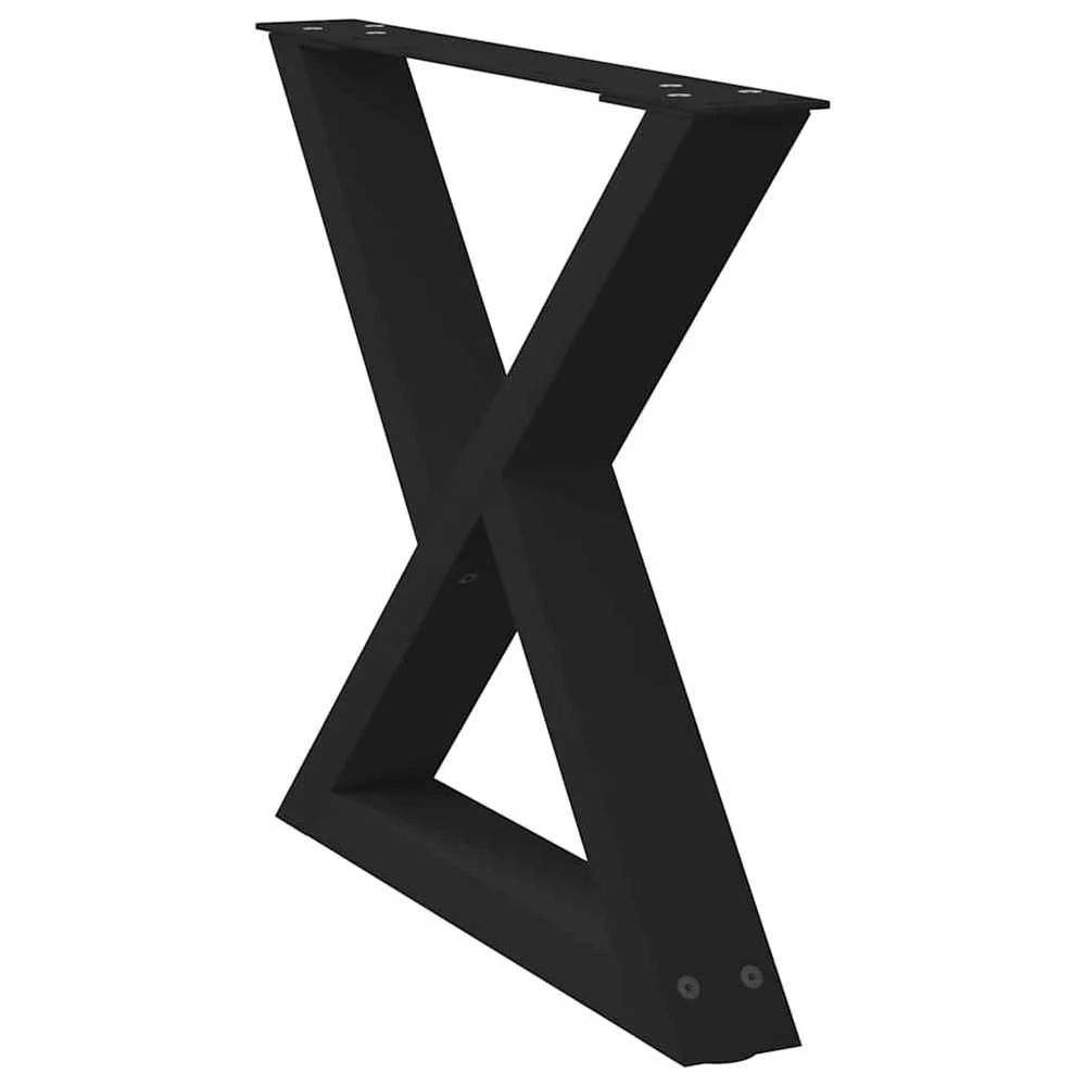 Kavos staliuko kojelės, 2 vnt., juodos, 60x(42-43,3) cm, plienas