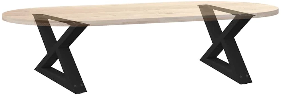 Kavos staliuko kojelės, 2 vnt., juodos, 60x(30-31,3) cm, plienas