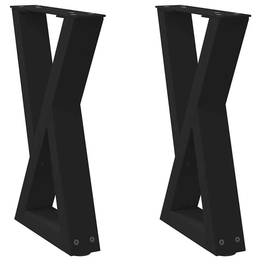 Kavos staliuko kojelės, 2 vnt., juodos, 38x(42-43,3) cm, plienas