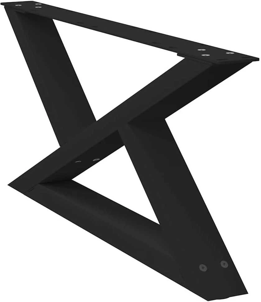 Kavos staliuko kojelės, 2 vnt., juodos, 70x(30-31,3) cm, plienas