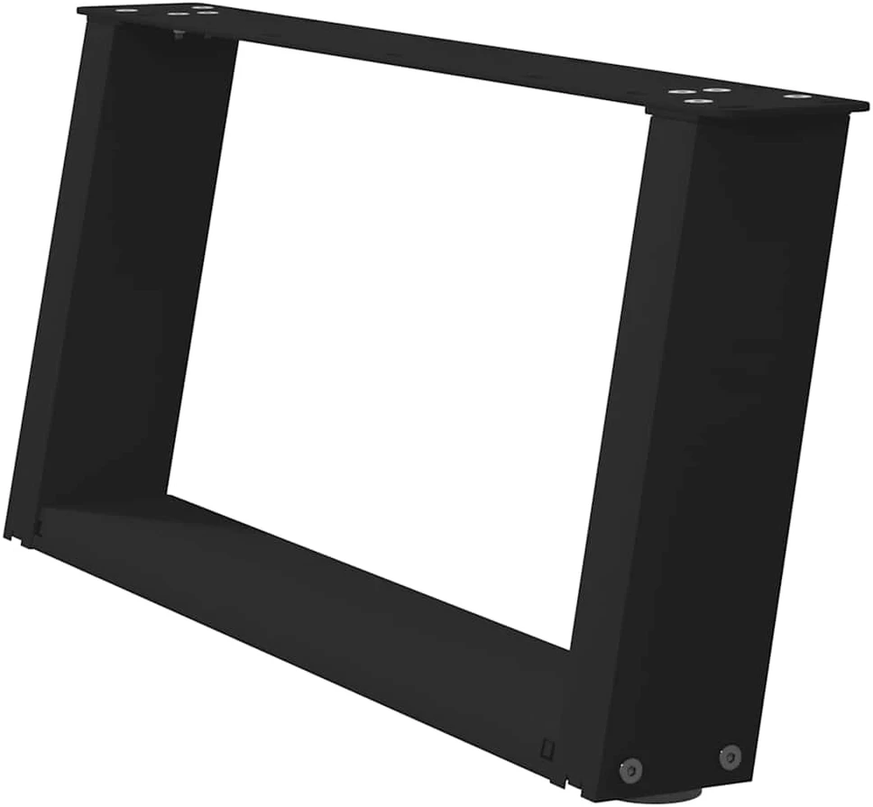 Kavos staliuko kojelės, U formos, 2 vnt., juoda, 60x(30-31)cm