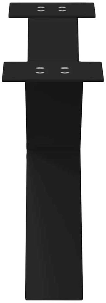 Kavos staliuko kojelės, 2 vnt., juodos, 70x(30-31) cm, plienas, X formos