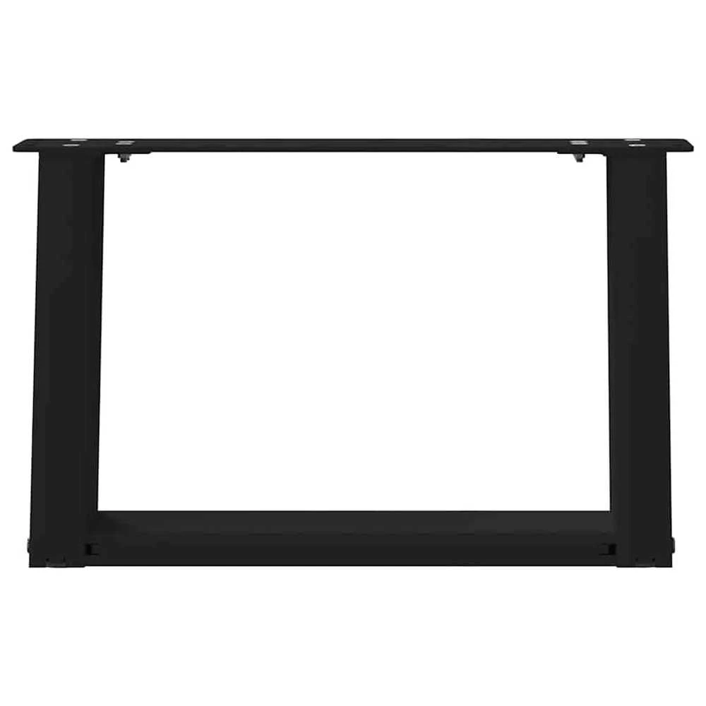 Kavos staliuko kojelės, U formos, 2 vnt., juoda, 50x(30-31)cm