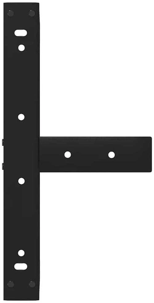 Kavos staliuko kojelės, 2 vnt., juodos, 40x25x(30-31) cm, plienas, T formos