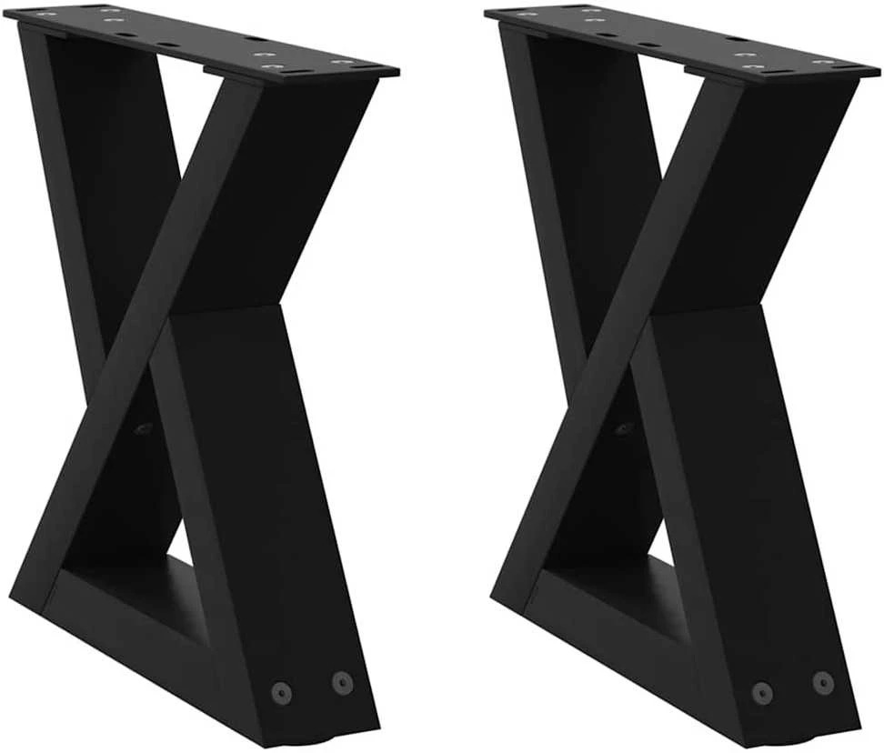 Kavos staliuko kojelės, 2 vnt., juodos, 30x(30-31,3) cm, plienas