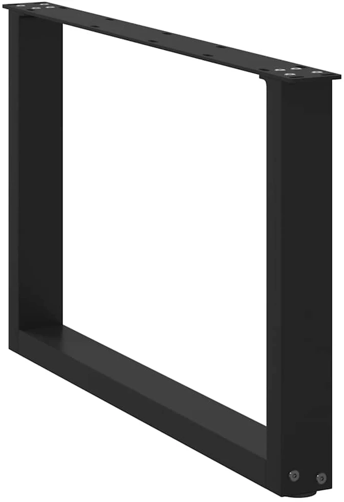 Kavos staliuko kojelės, 2 vnt., juodos, 70x(42-43) cm, plienas, U formos