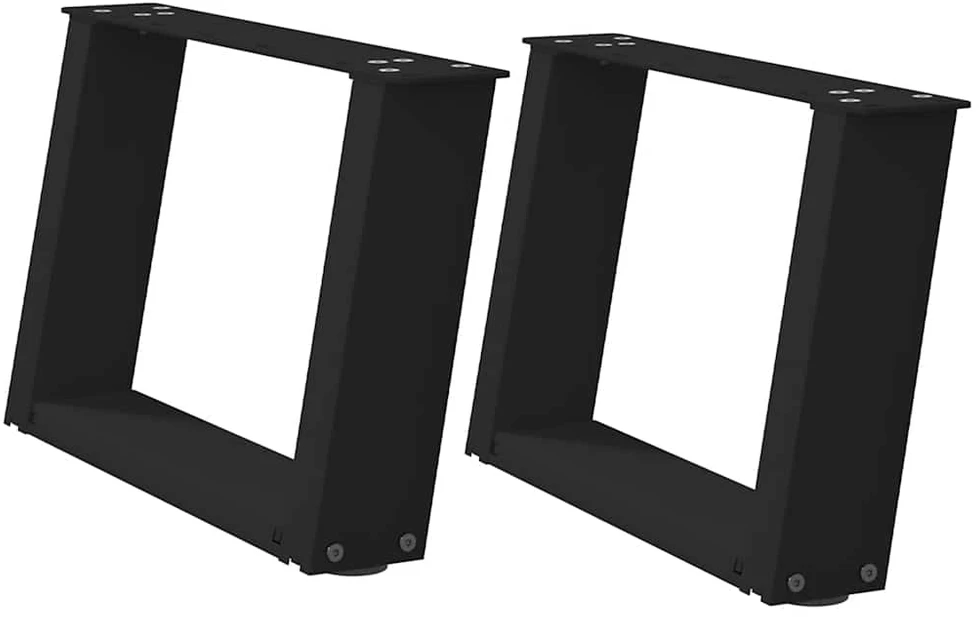 Kavos staliuko kojelės, U formos, 2 vnt., juoda, 50x(30-31)cm