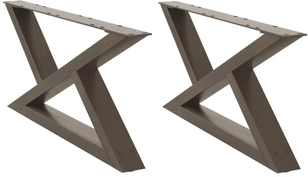 Kavos staliuko kojelės, 2 vnt., natūralus plienas, 70x(30-31,3) cm, plienas