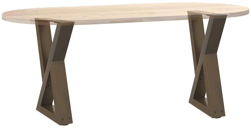 Kavos staliuko kojelės, 2 vnt., natūralus plienas, 38x(42-43,3) cm, plienas