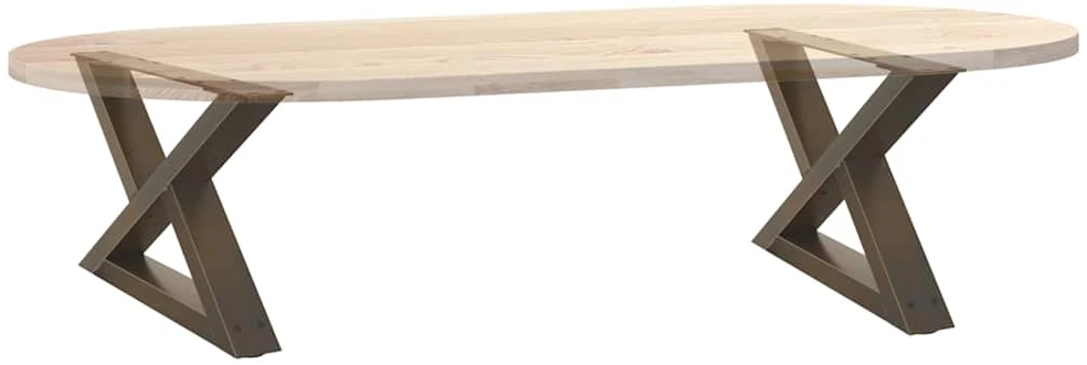 Kavos staliuko kojelės, 2 vnt., natūralus plienas, 50x(30-31,3) cm, plienas