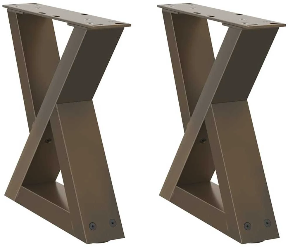 Kavos staliuko kojelės, 2 vnt., natūralus plienas, 30x(30-31,3) cm, plienas
