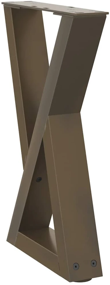 Kavos staliuko kojelės, 2 vnt., natūralus plienas, 38x(42-43,3) cm, plienas