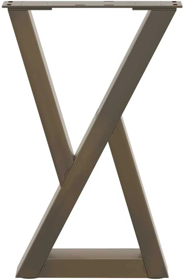 Kavos staliuko kojelės, 2 vnt., natūralus plienas, 38x(42-43,3) cm, plienas