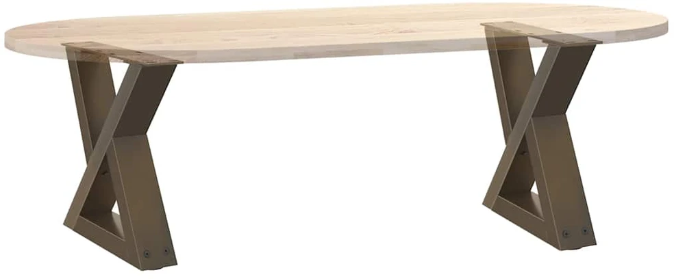 Kavos staliuko kojelės, 2 vnt., natūralus plienas, 40x(30-31,3) cm, plienas