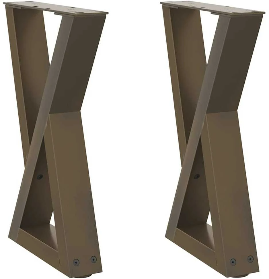 Kavos staliuko kojelės, 2 vnt., natūralus plienas, 28x(42-43,3) cm, plienas