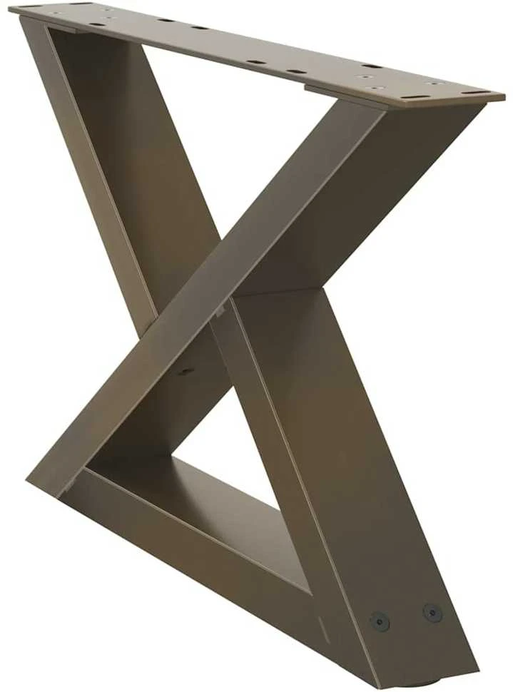 Kavos staliuko kojelės, 2 vnt., natūralus plienas, 50x(30-31,3) cm, plienas