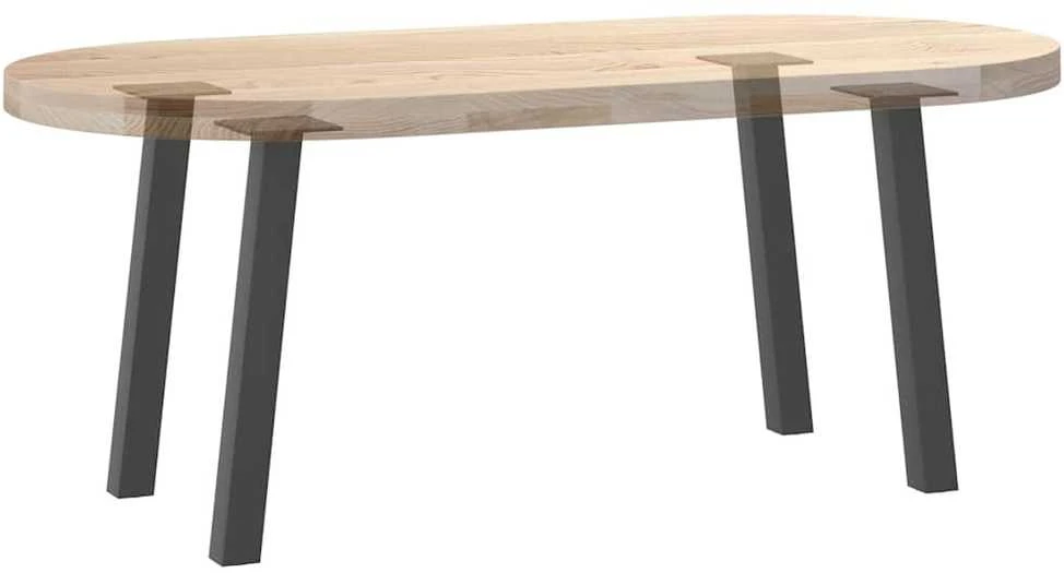 Kavos staliuko kojelės, 4 vnt., antracito spalvos, 42 cm, plienas