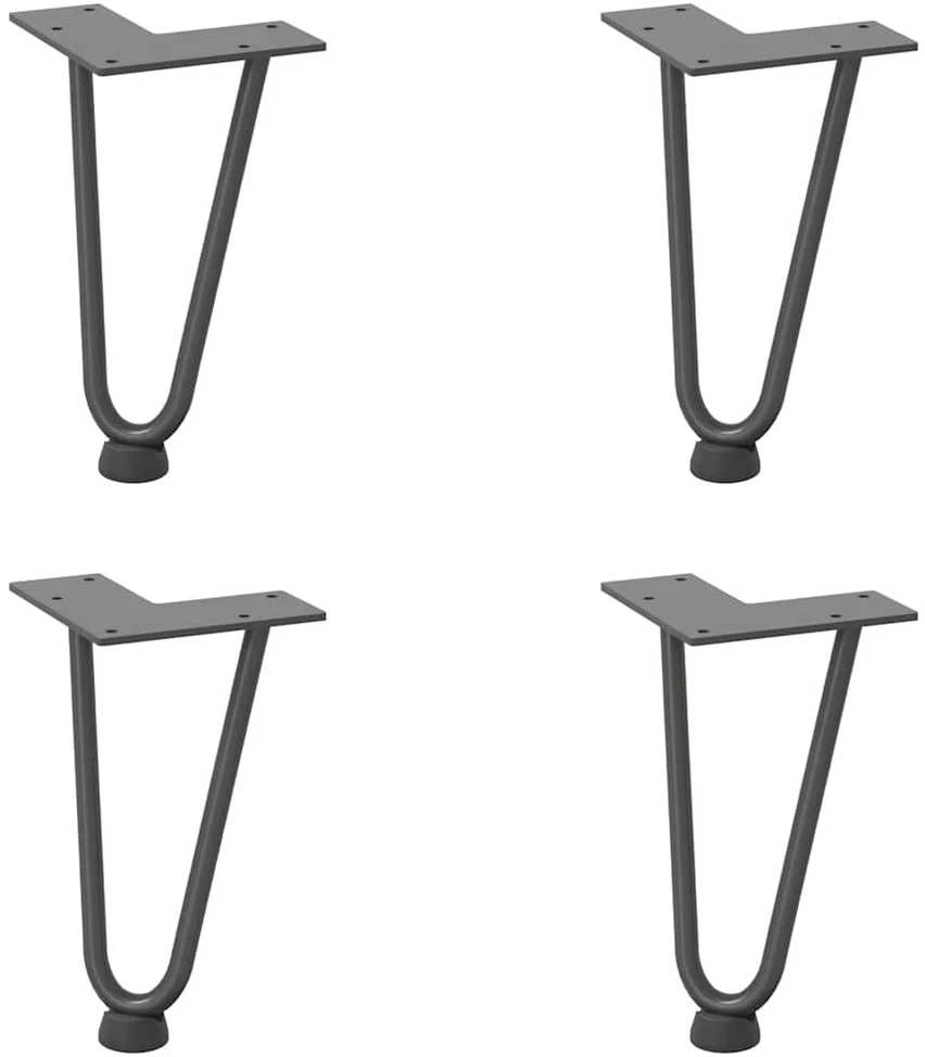 Kavos staliuko kojelės, 4 vnt., antracito spalvos, 20 cm, plienas