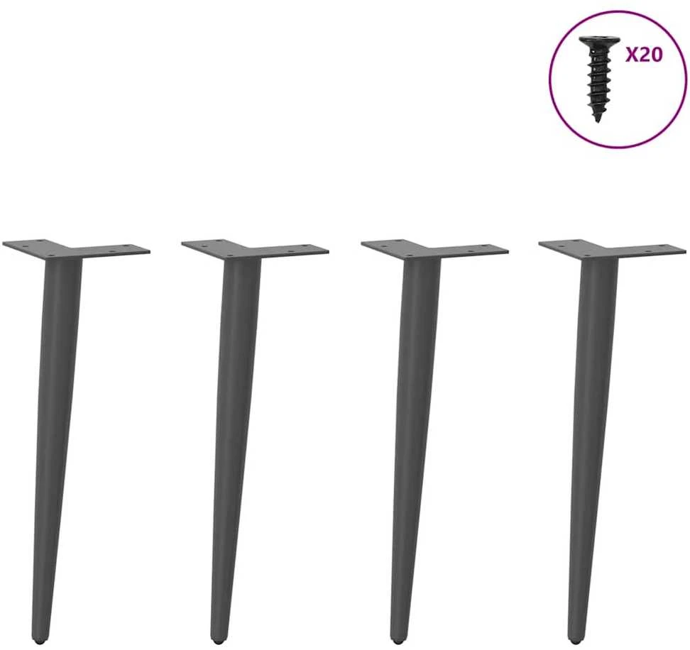 Kavos staliuko kojelės, 4 vnt., antracito, 42-43cm, plienas