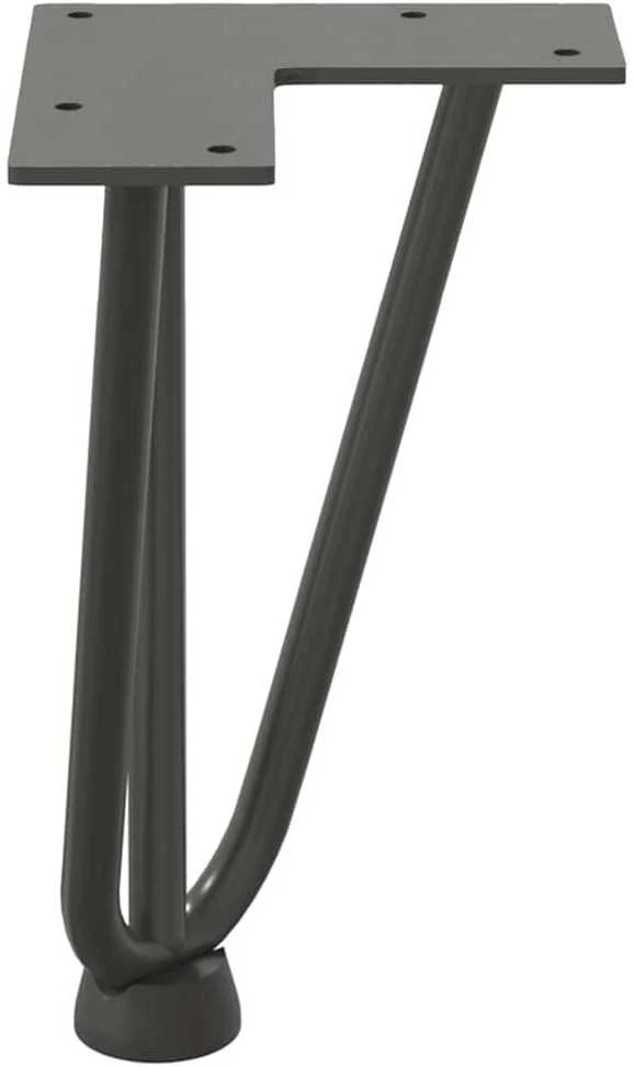 Kavos staliuko kojelės, 4 vnt., antracito spalvos, 20 cm, plienas