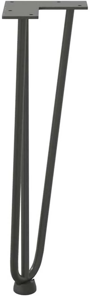 Kavos staliuko kojelės, 4 vnt., antracito spalvos, 42 cm, plienas, segtukai