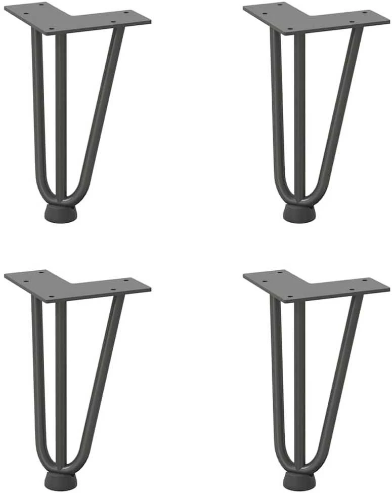 Kavos staliuko kojelės, 4 vnt., antracito spalvos, 20 cm, plienas