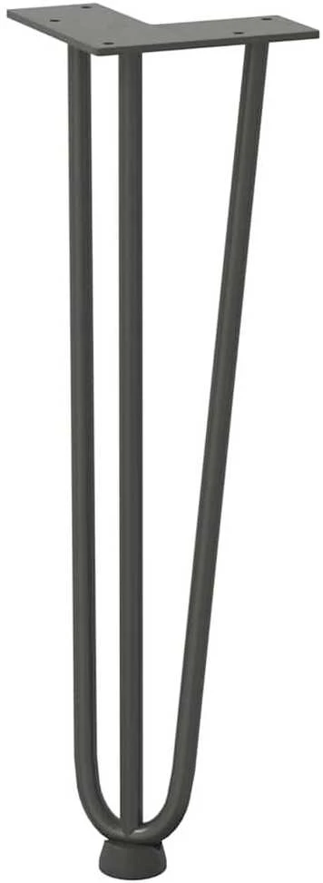 Kavos staliuko kojelės, 4 vnt., antracito spalvos, 42 cm, plienas, segtukai