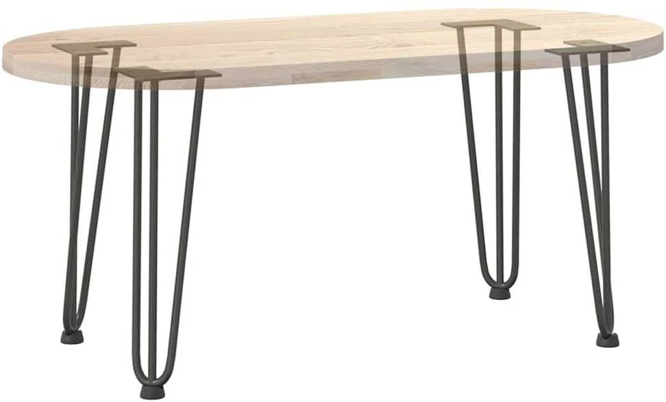 Kavos staliuko kojelės, 4 vnt., antracito spalvos, 42 cm, plienas, segtukai