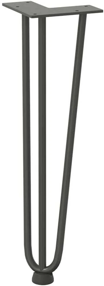 Kavos staliuko kojelės, 4 vnt., antracito spalvos, 42 cm, plienas, segtukai