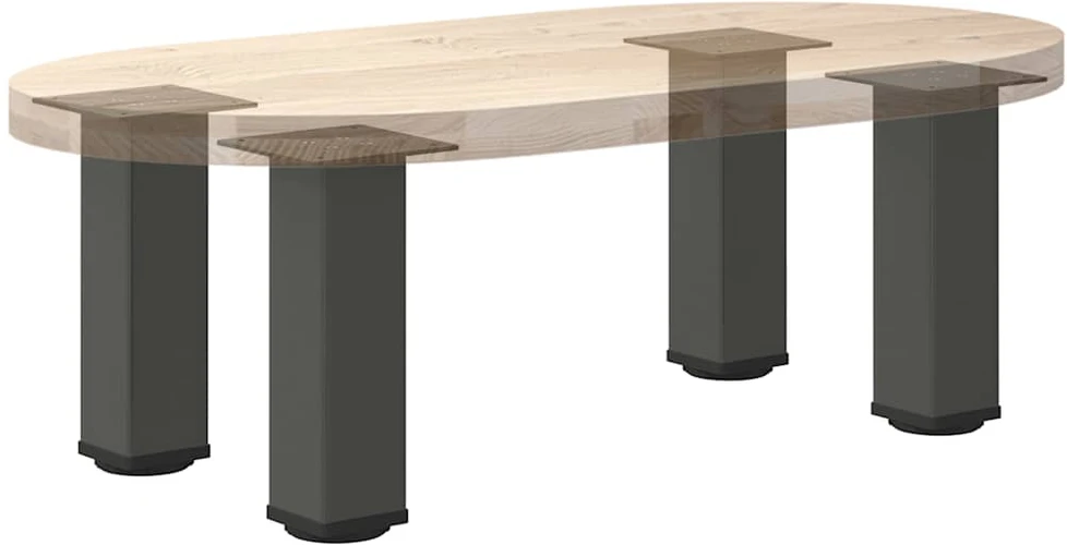 Kavos staliuko kojelės, 4 vnt., antracito spalvos, 42-44 cm, plienas