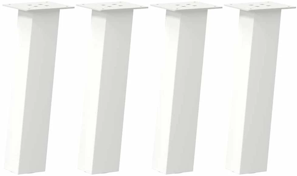 Kavos staliuko kojelės, 4 vnt., baltos, 30 cm, plienas